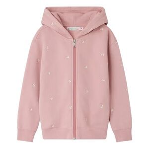 Bonpoint cotton hoodie with cherry embroidery